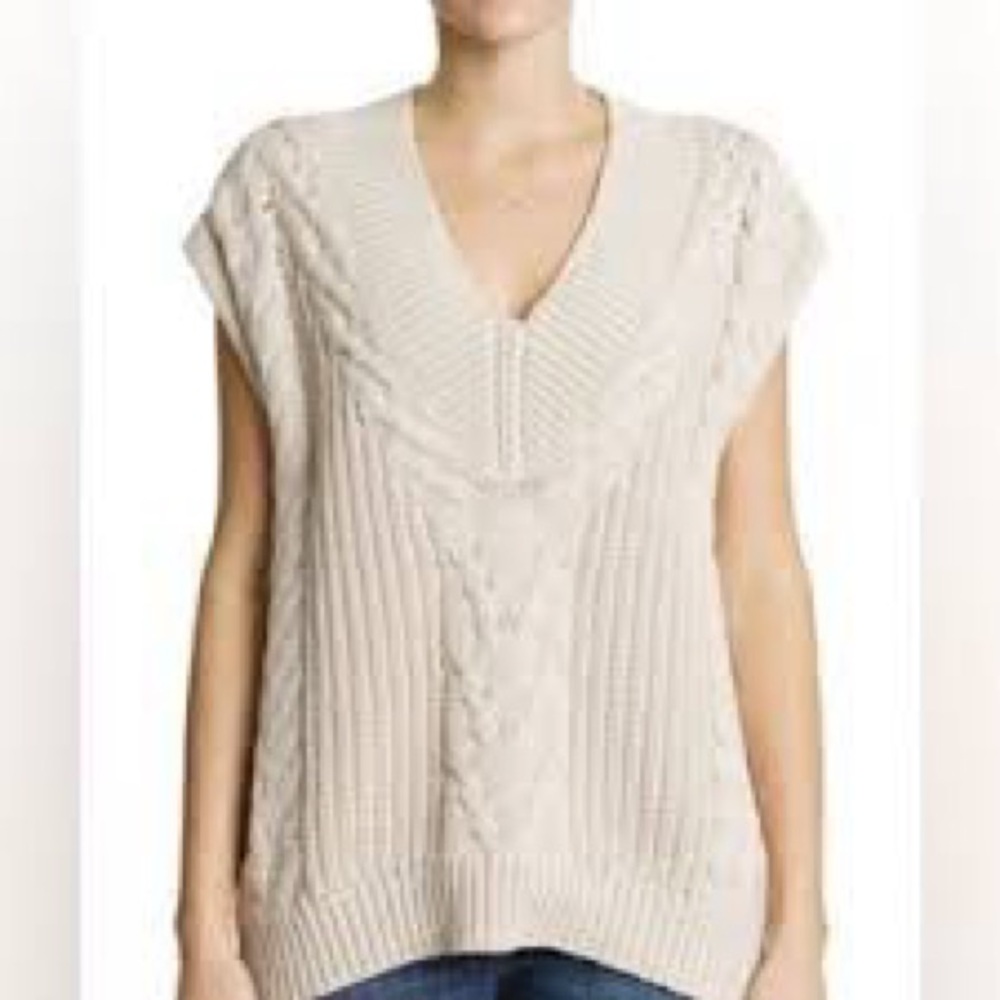 Pistola Cream Knit Sleeveless Sweater Vest